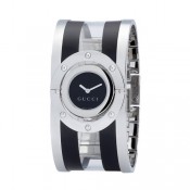 Argent Noir Gucci Montres Collection Tournoyer Grande Version Soldes Paris